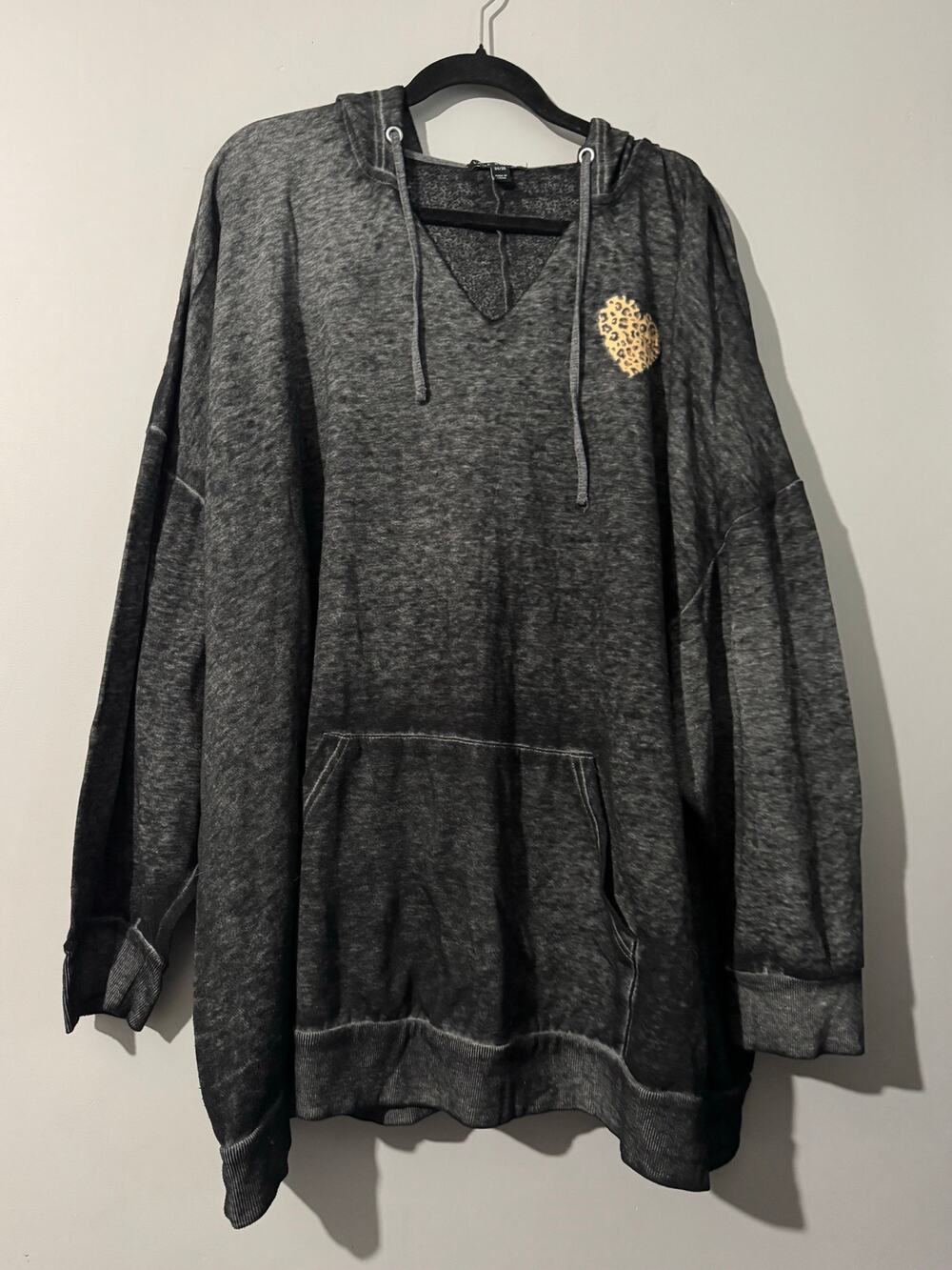 Lane Bryant gray acid wash pullover hoodie